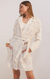 ROOM SERVICE HEART ROBE-chapagne,tie closure,two front pockets,plush fabric,robe