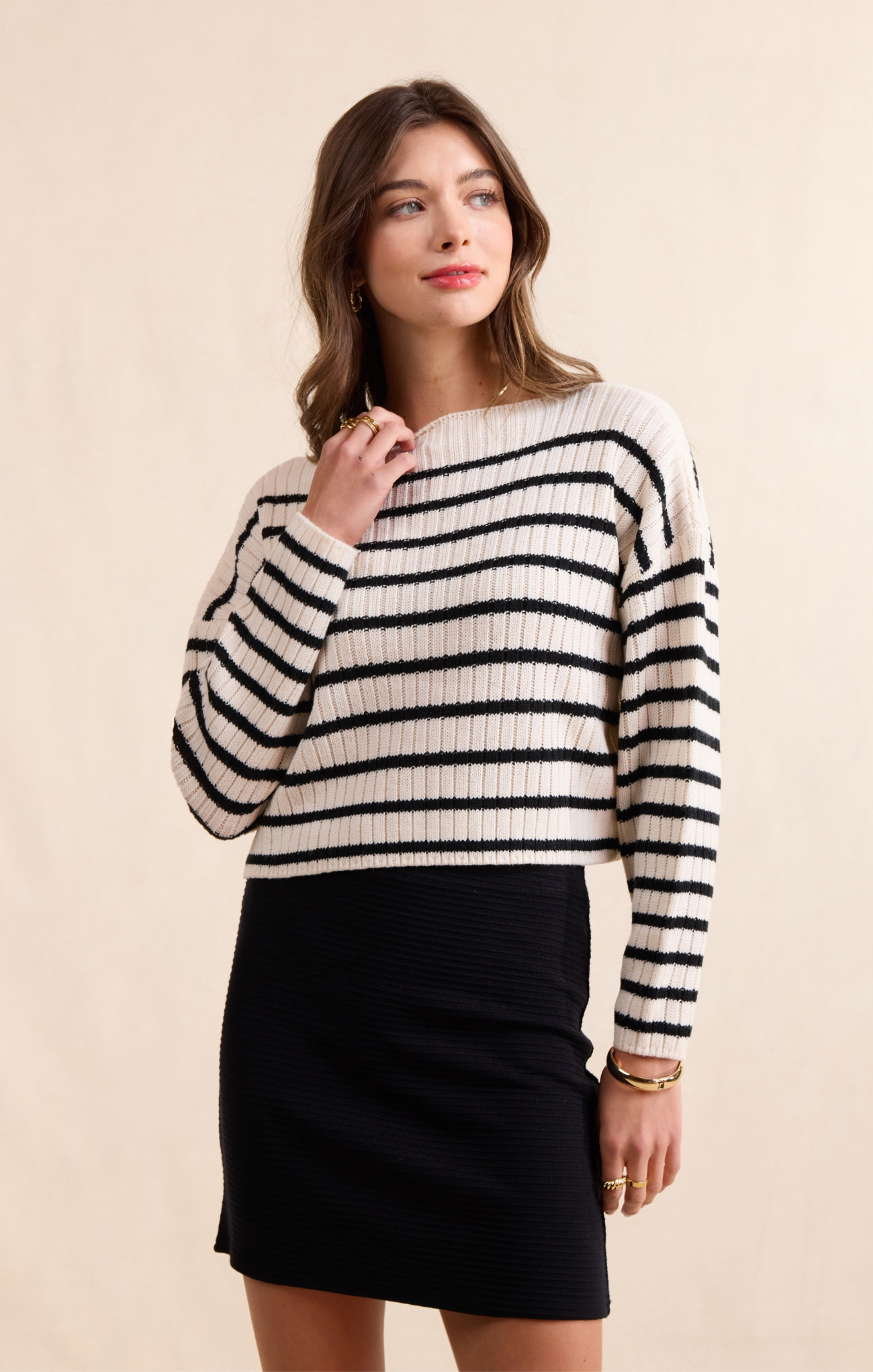 Rosalind Striped Crop Sweater