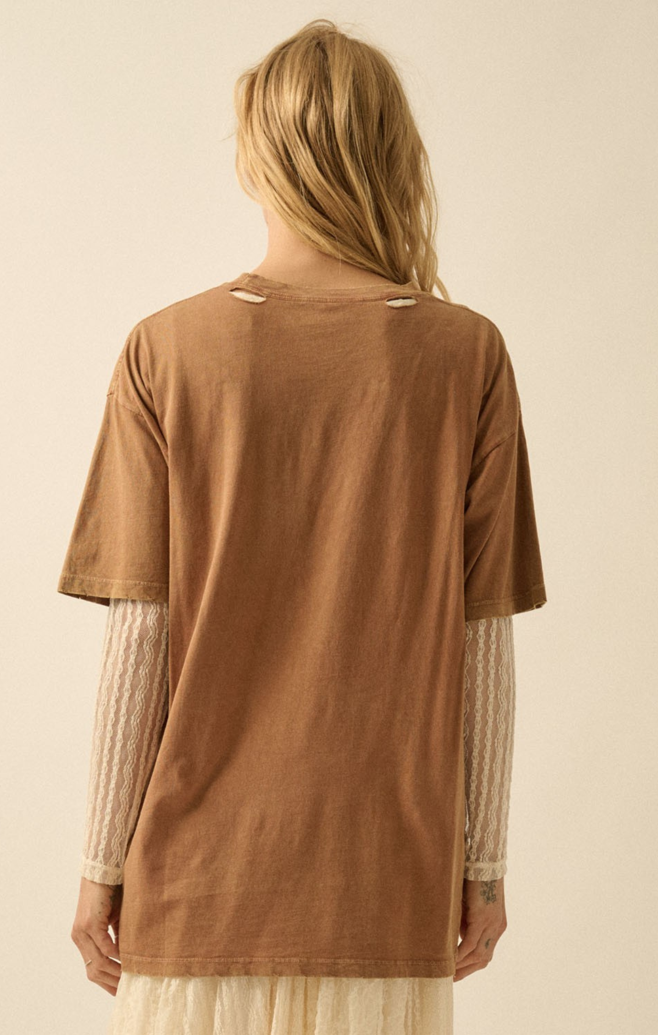 Shop At grace, sadie doves graphic tee, toffee, short sleeve oversized tee