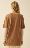 Shop At grace, sadie doves graphic tee, toffee, short sleeve oversized tee