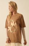 Shop At grace, sadie doves graphic tee, toffee, short sleeve oversized tee