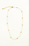 Gold necklace on a white background