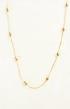 Gold necklace on a white background
