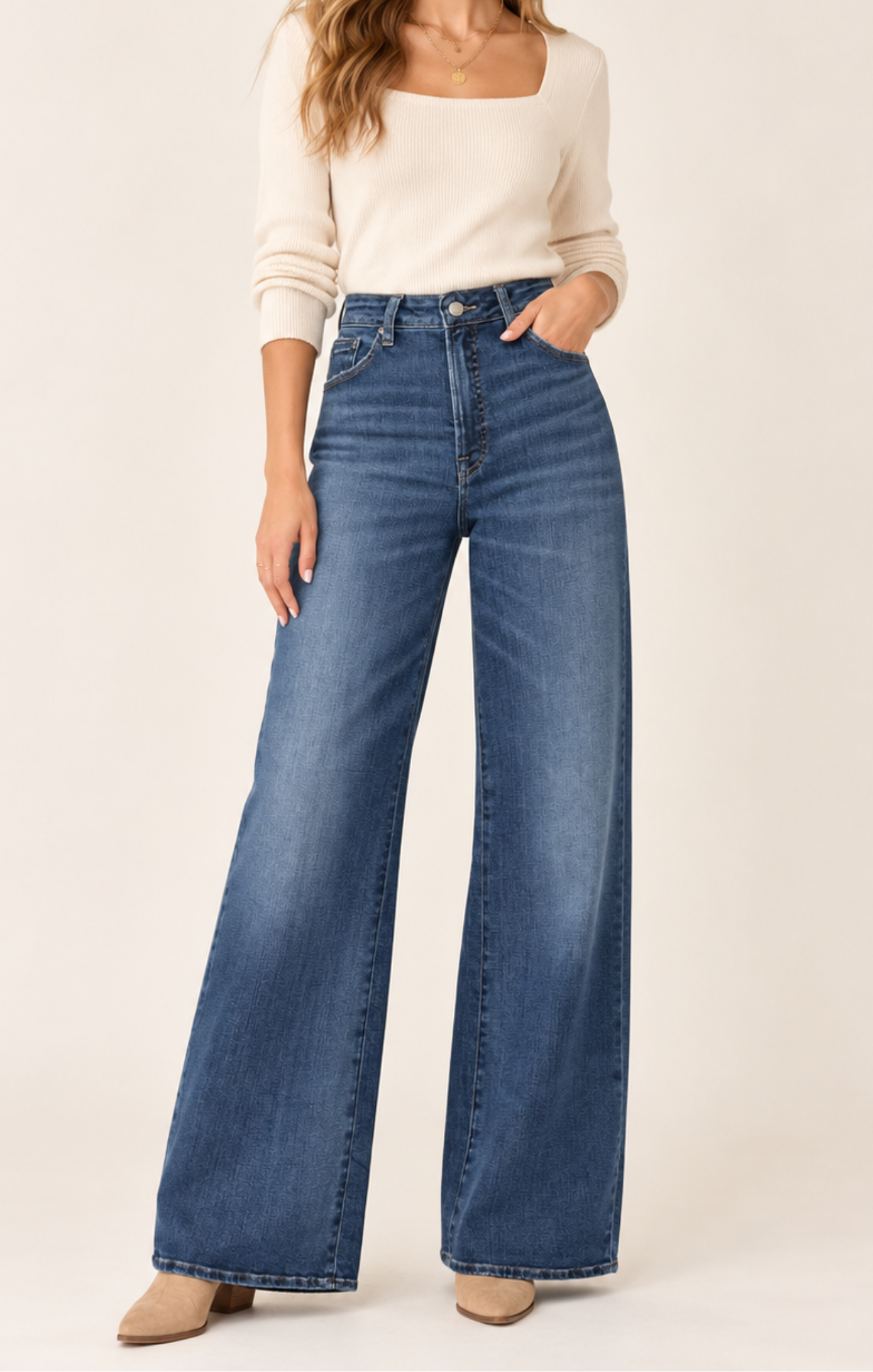 Soft Tech Good Waist Palazzo Jeans