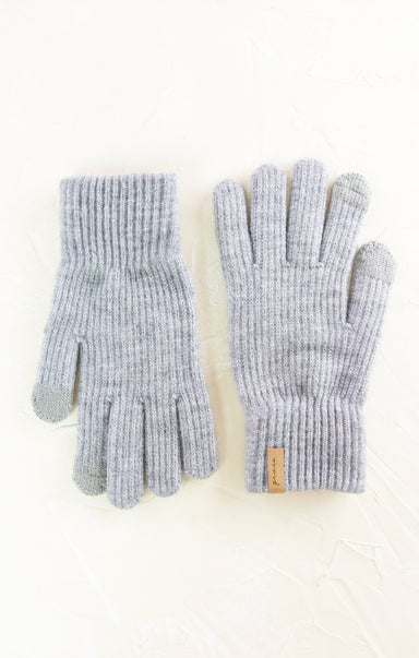 Pair of gray gloves on a white background