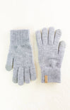 Pair of gray gloves on a white background
