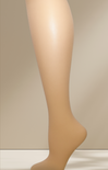 Beige tights worn by a person on a beige background
