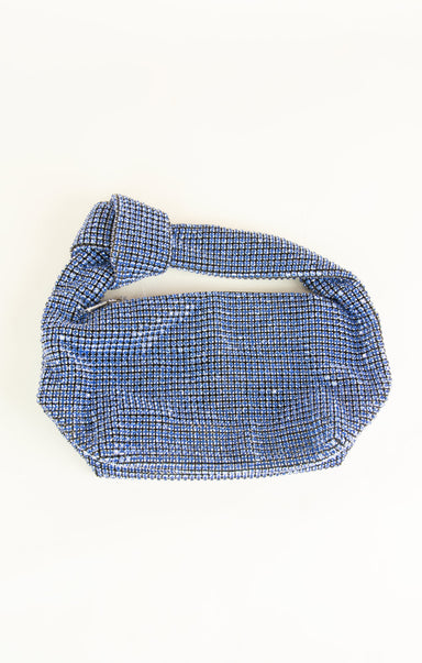 Blue checkered headband on a white background