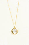 Gold chain with sun and moon pendant