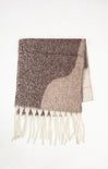 Textured scarf with fringe on a white background