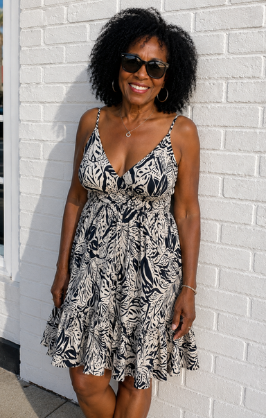 shop-at-grace-taylor-v-neck-mini-dress-ivory-navy-front