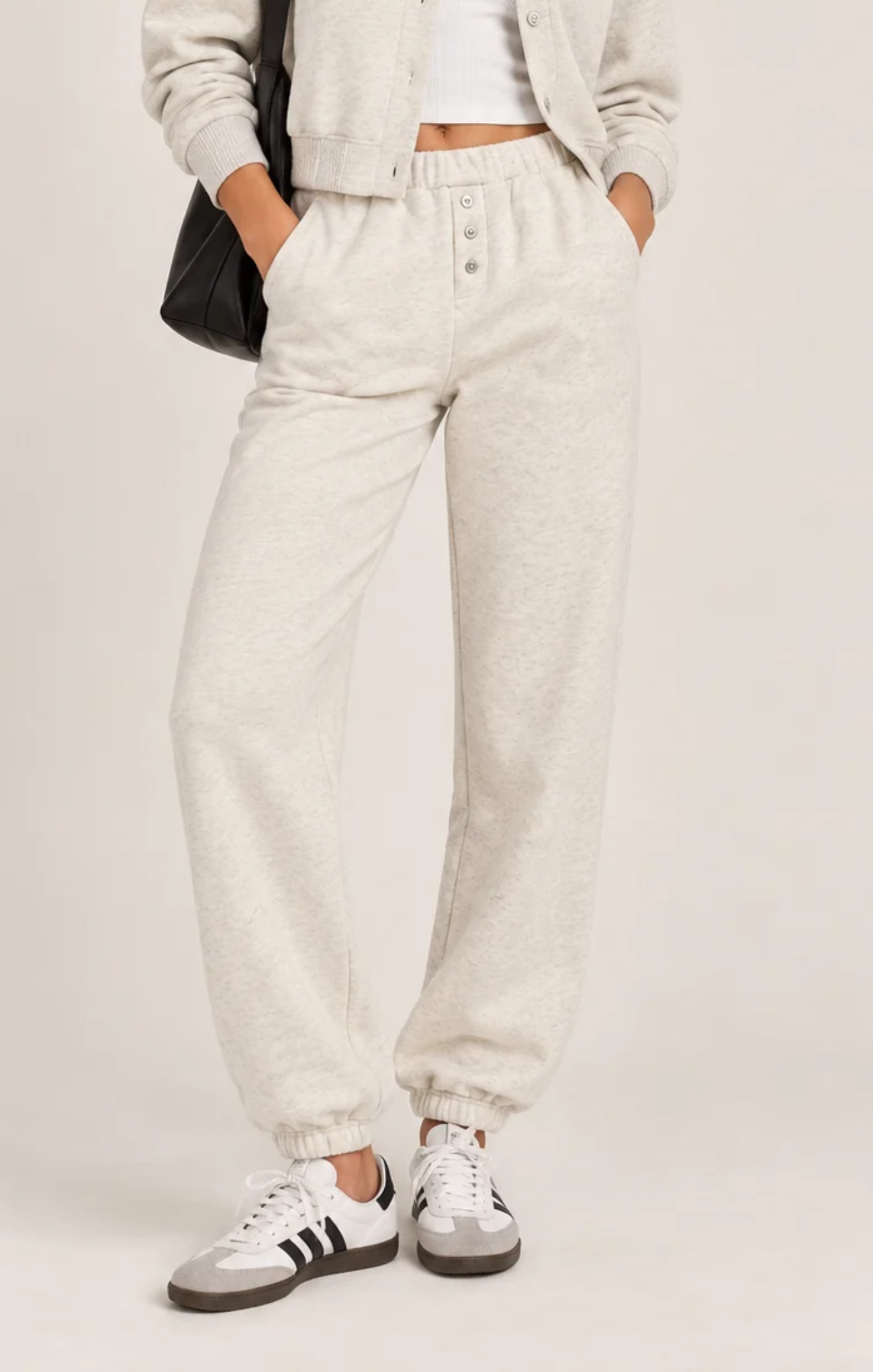 The French Terry Button Front Jogger