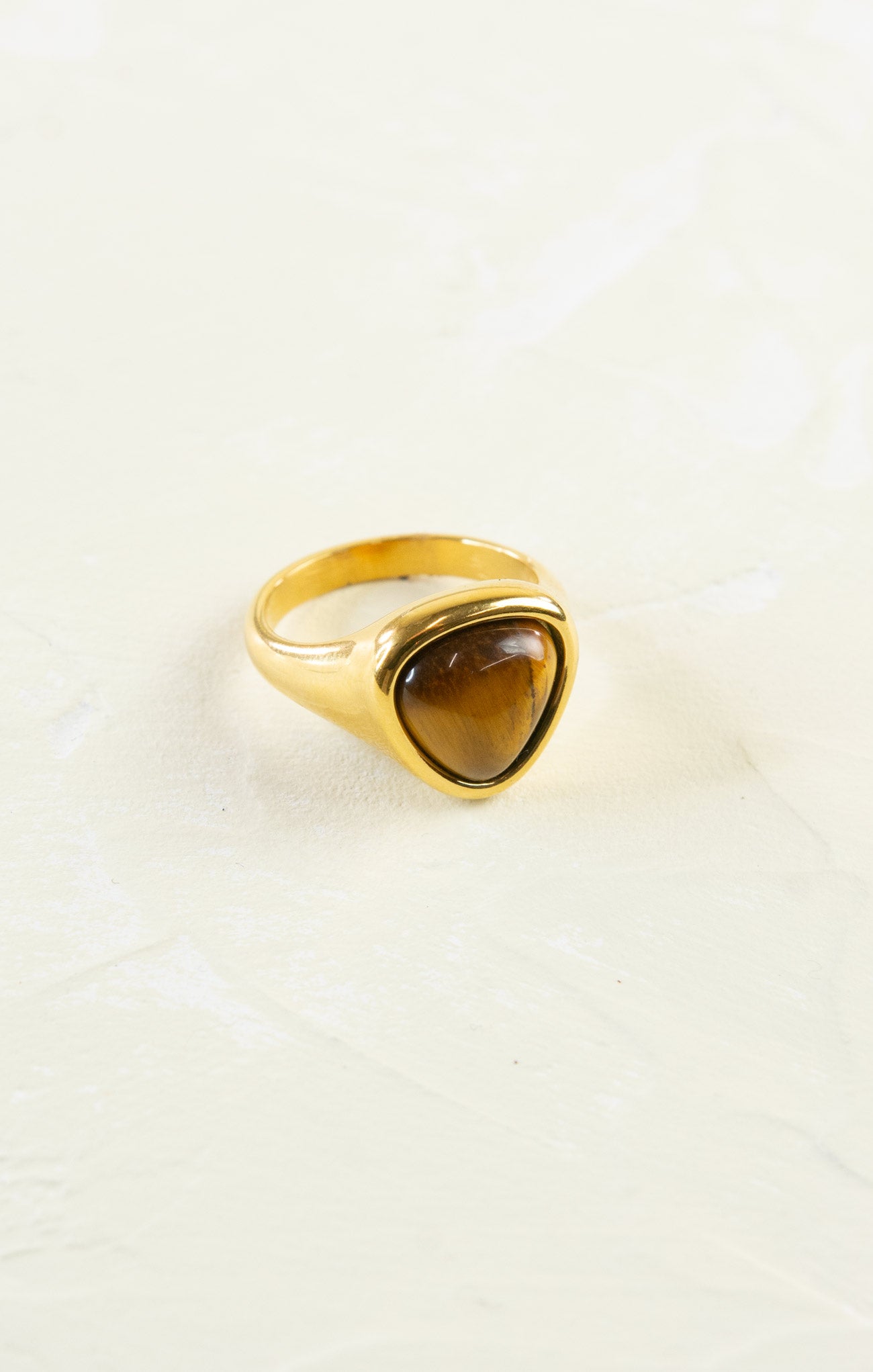 gold ring with tiger eye stone