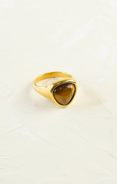 gold ring with tiger eye stone
