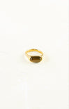 Gold ring with a gemstone on a white background