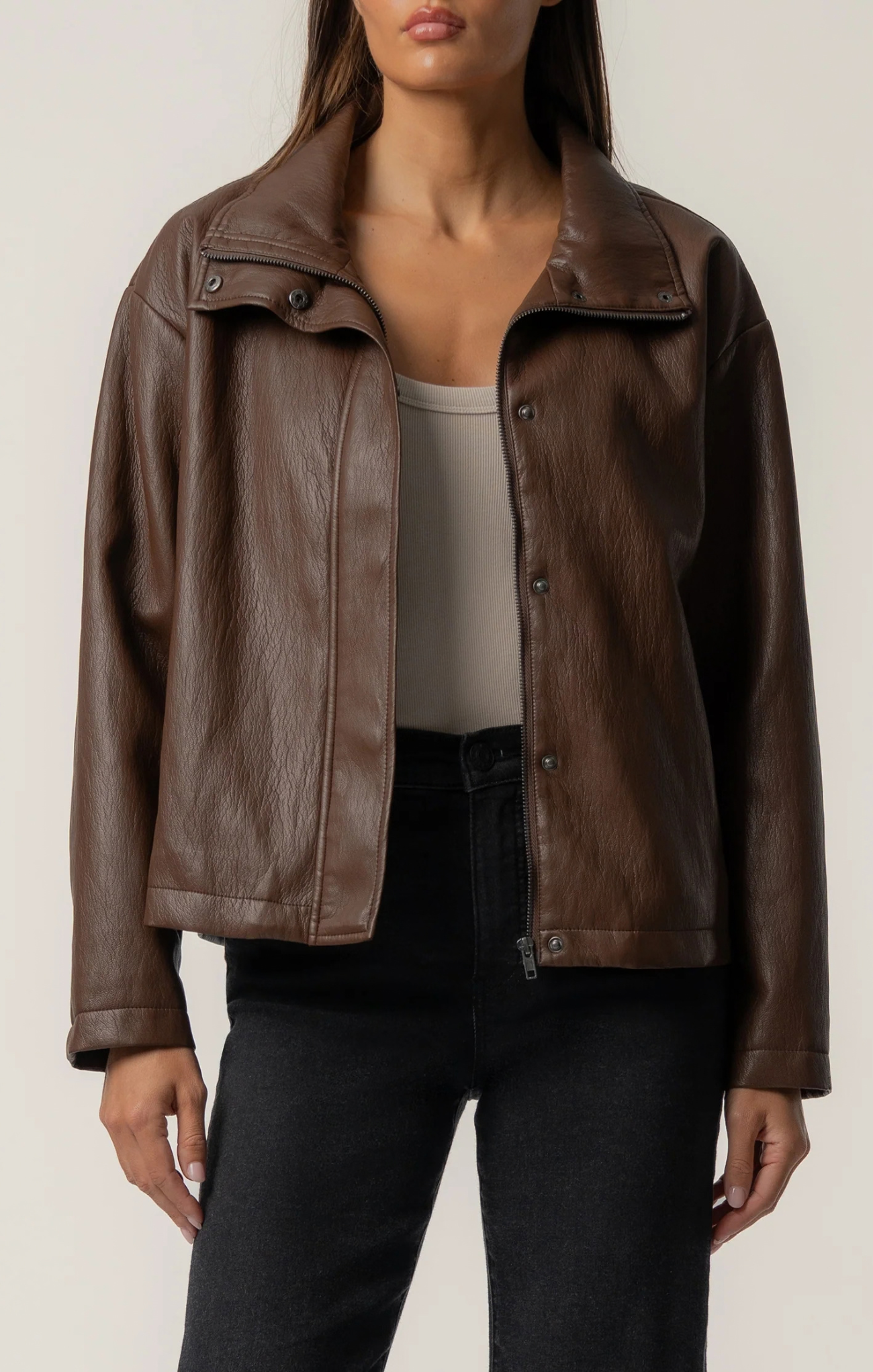 Wren Drop Shoulder High Collar Jacket