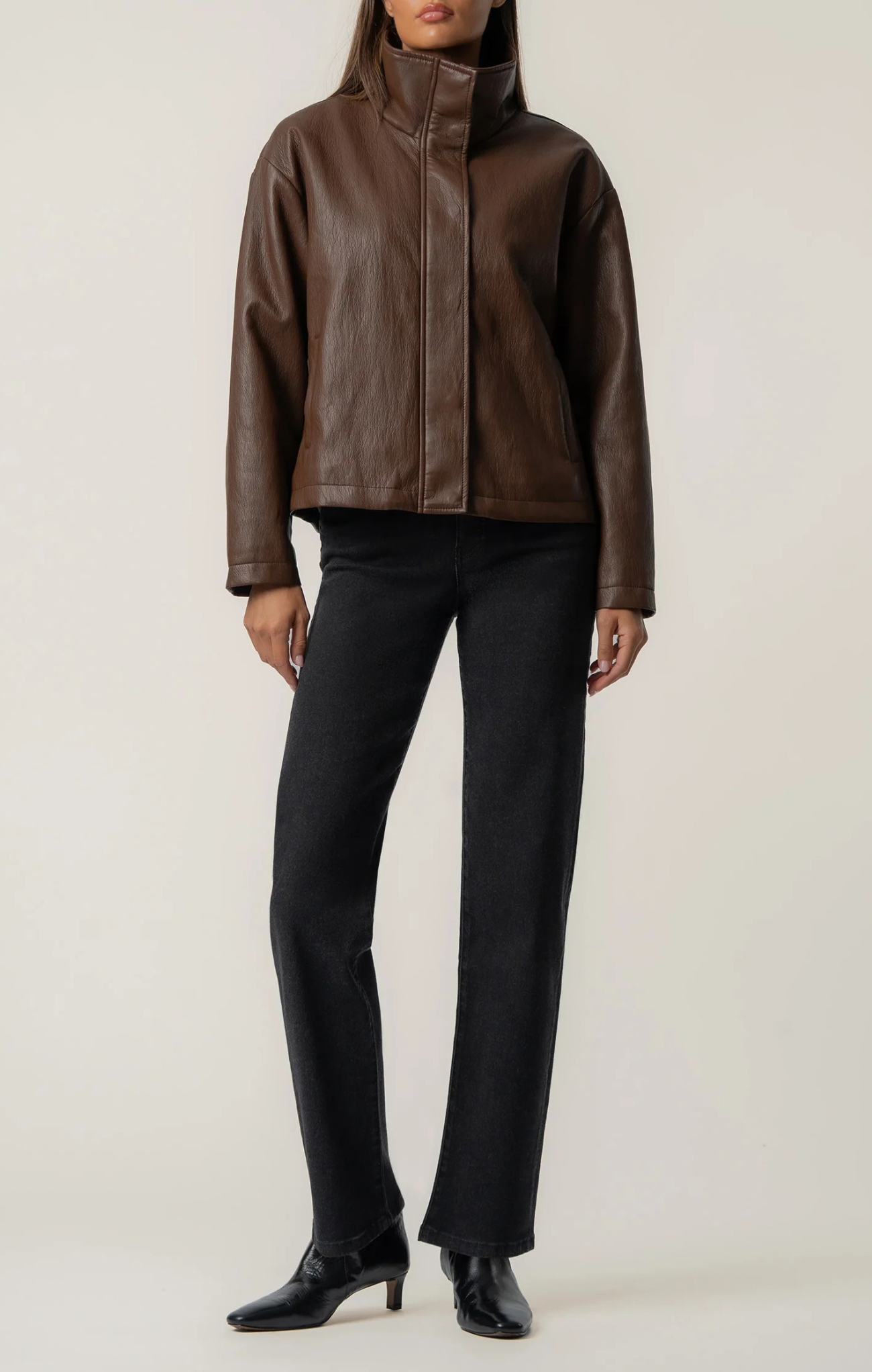Wren Drop Shoulder High Collar Jacket