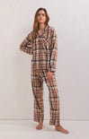 DREAMER PLAID PJ SET-burlap,plaid pattern,top and pants,brown,red,grey