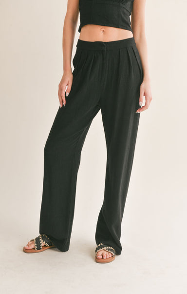 At Ease Linen Blend Pleated Trouser - shopatgrace.com