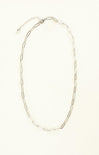 Silver chain necklace on a white background