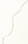 Silver chain necklace on a white background