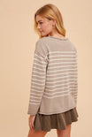 Daisy Rolled Trim Stripe Sweater - shopatgrace.com