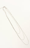 silver necklace with three layers