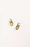 Pair of gold hoop earrings on a white background