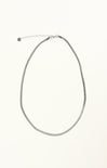Silver necklace on a white background