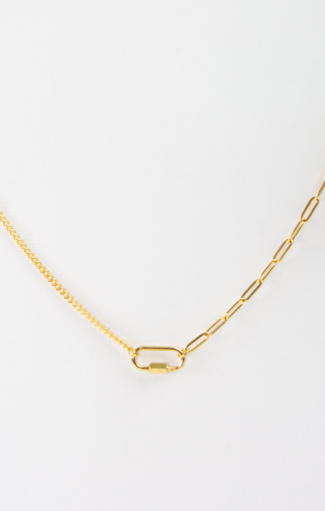 Zara Climbing Hook Gold Pendant Necklace