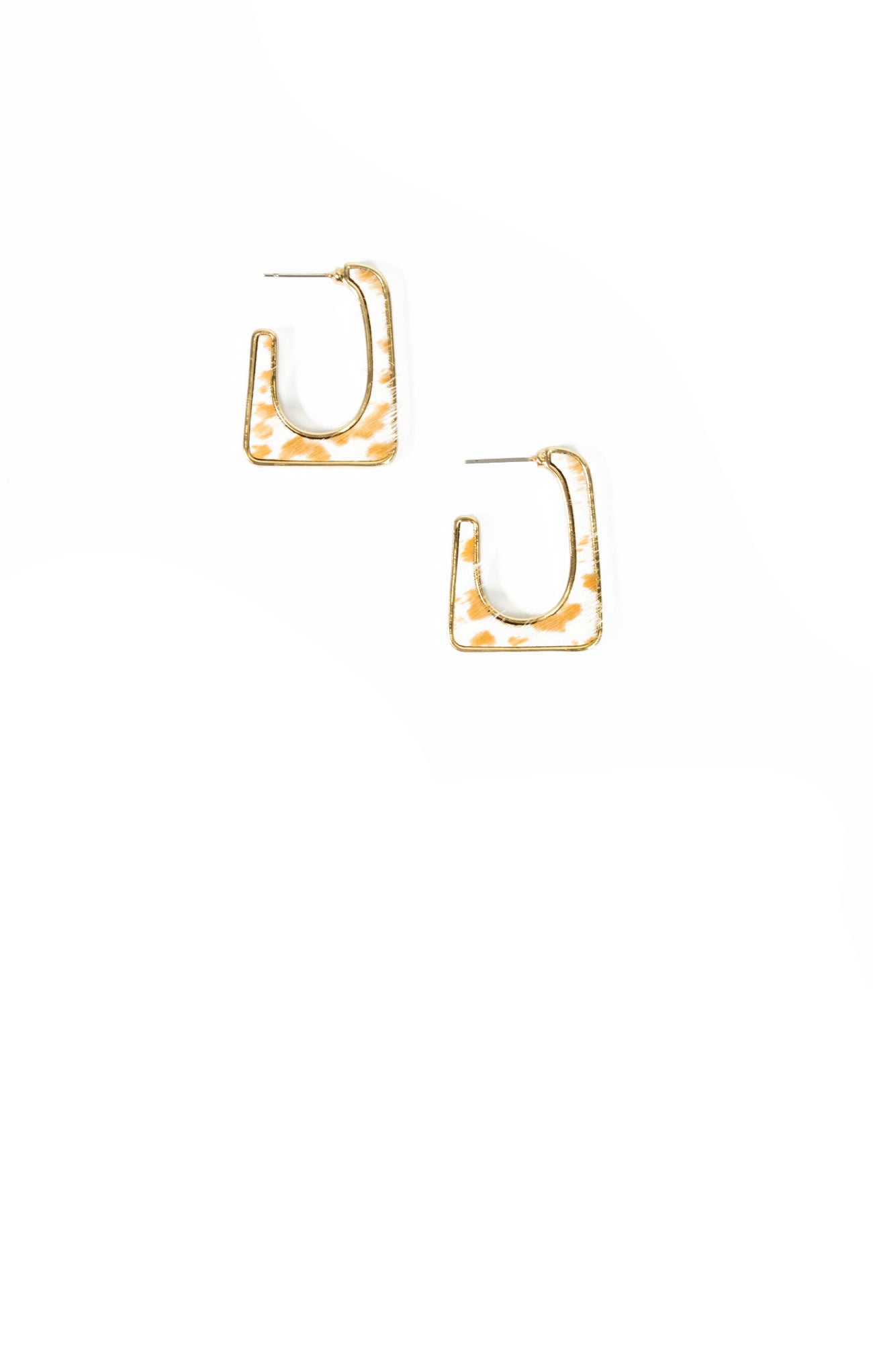 Cow Print Trapezoid Hoops