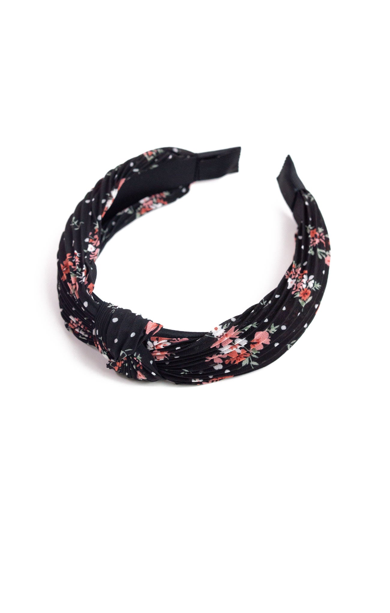 Floral Top Knot Headband Black - shopatgrace.com
