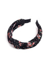 Floral Top Knot Headband Black - shopatgrace.com