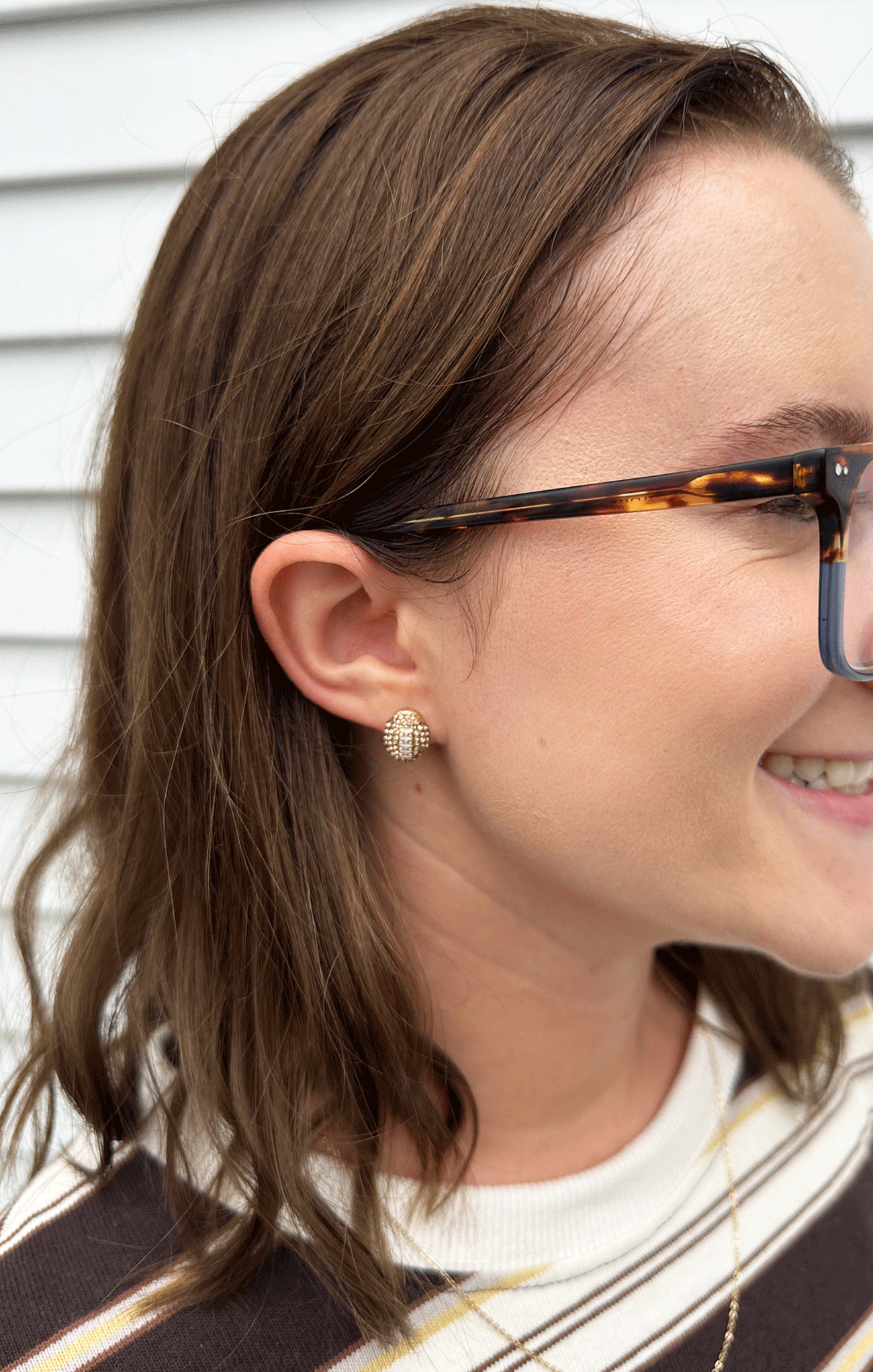 sparkly football earrings stainless steel