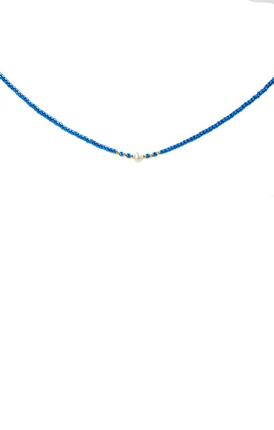 Frankie Beaded Necklace Blue - shopatgrace.com