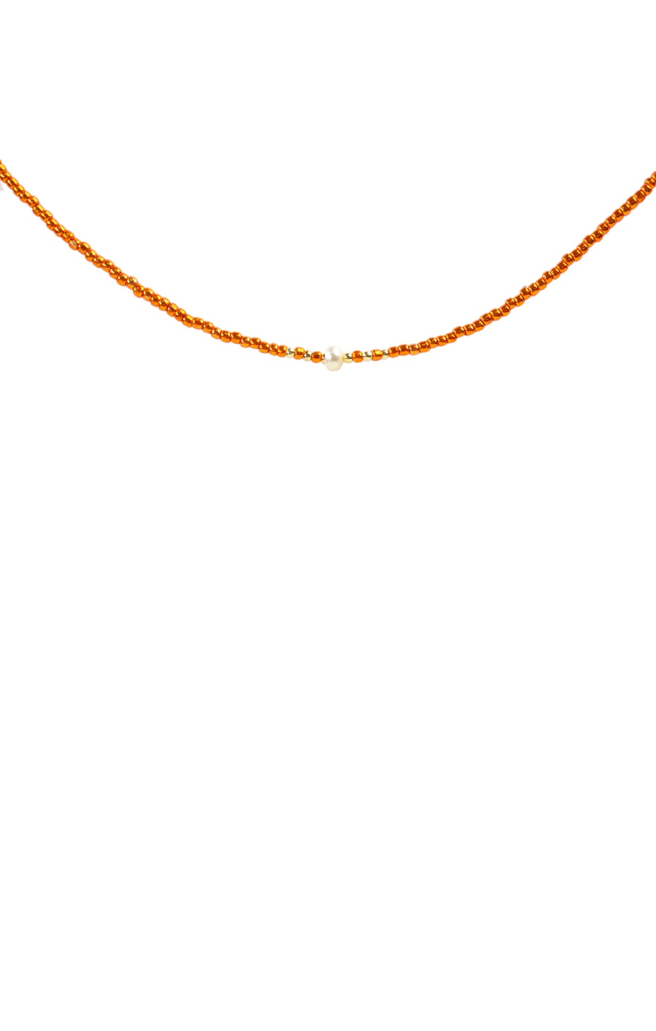 Frankie Beaded Necklace Orange - shopatgrace.com