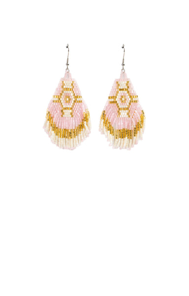 Kinley Beaded Earrings Pink - shopatgrace.com