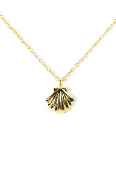 Sterling Silver Scallop Shell Necklace Gold - shopatgrace.com
