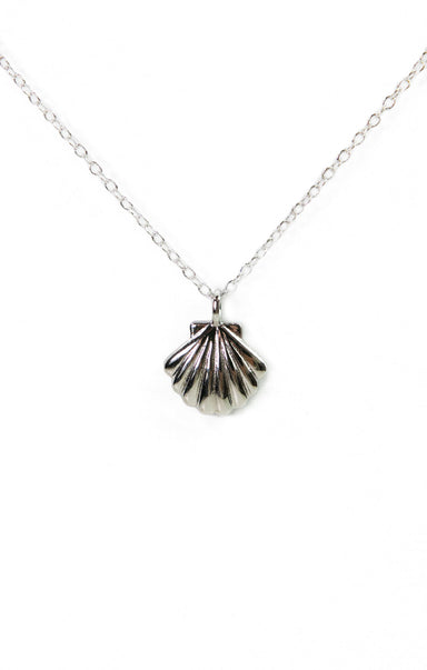 Sterling Silver Scallop Shell Necklace Silver - shopatgrace.com