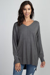 Dreamers Sweater- Neutrals - Long Sleeve, Relaxed Fit, Long in Length, Scoop Neck, Charchaol 