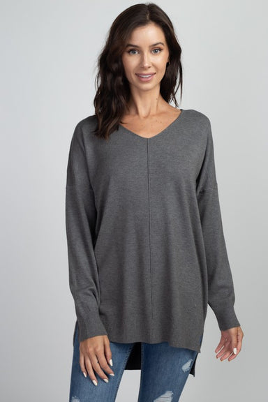 Dreamers Sweater- Neutrals - Long Sleeve, Relaxed Fit, Long in Length, Scoop Neck, Charchaol 