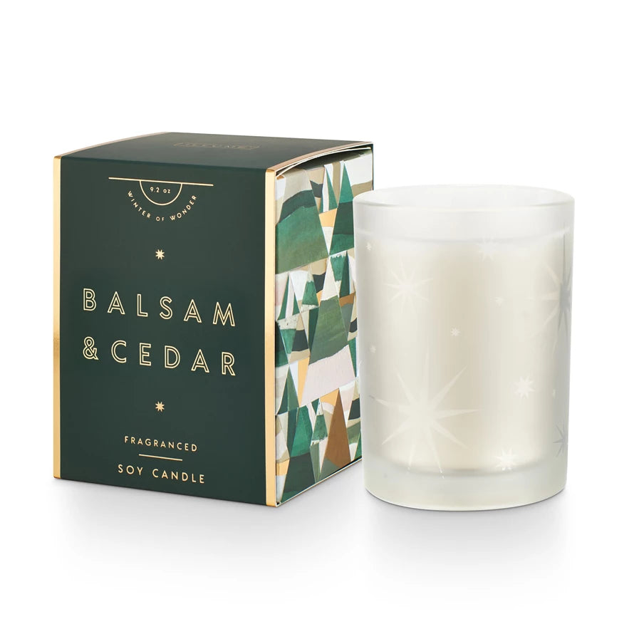 Balsam & Cedar Gifted Glass Candle -  ShopatGrace.com