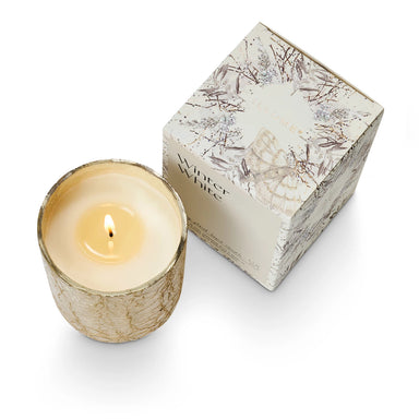 Winter White Small Boxed Crackle Glass Candle -  ShopatGrace.com